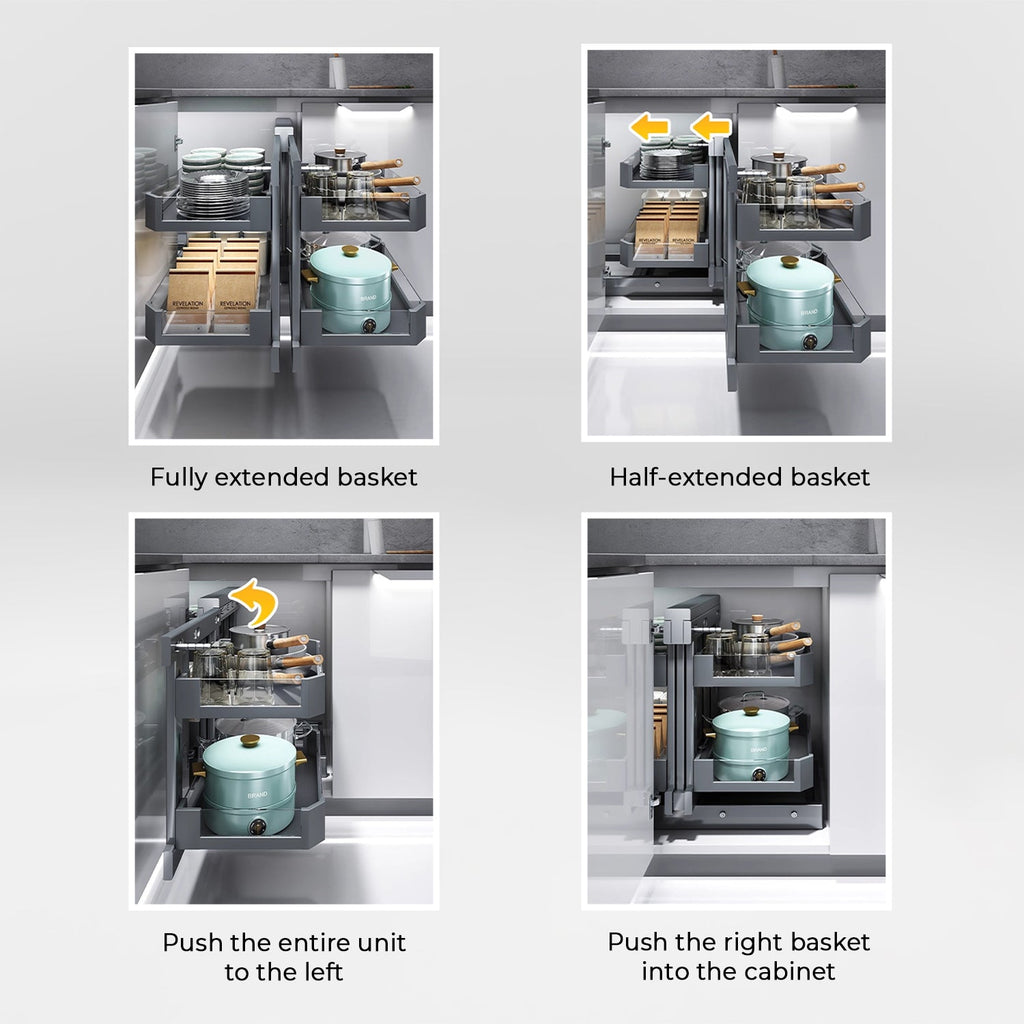 Kitchen Magic Corner Organiser / Pull-Out Basket【Pre-Order】 reroom-singapore