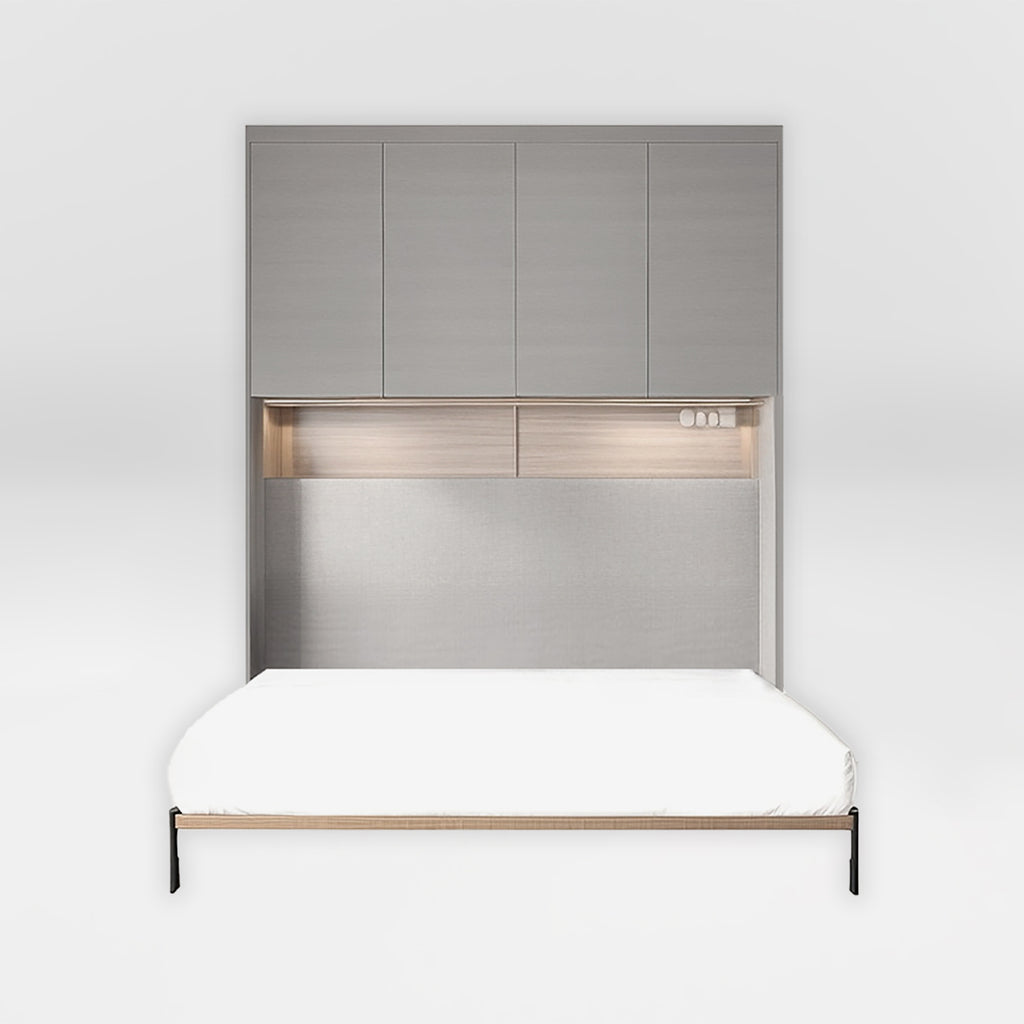Horizontal Super Single Murphy Bed with Cabinet Set reroom-singapore