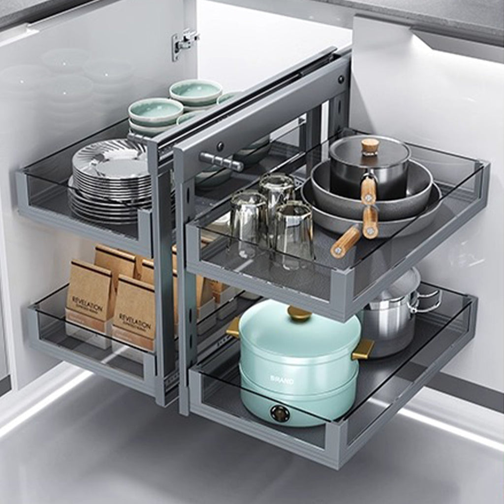 Kitchen Corner Double-Layer Pull-Out Basket【Pre-Order】 reroom-singapore